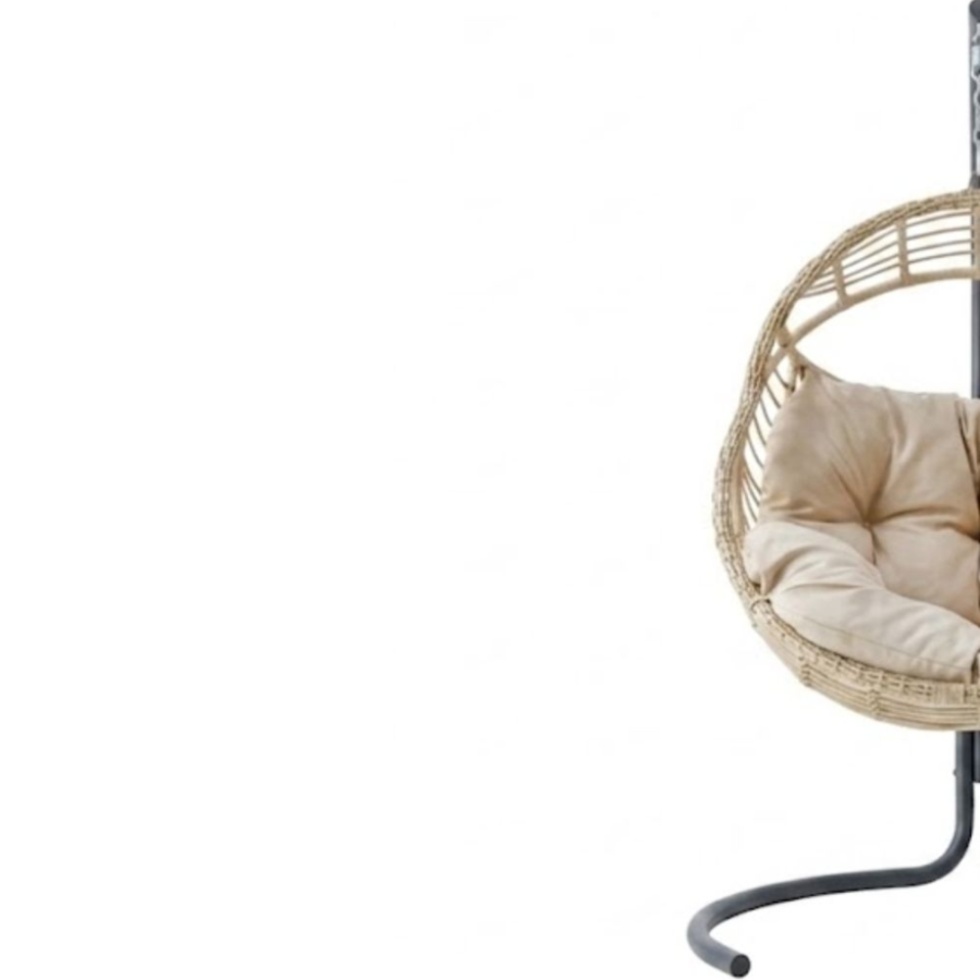 Détail du tressage en rotin synthétique et du coussin